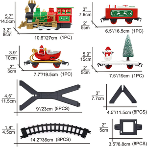 Juego de <span class=keywords><strong>tren</strong></span> de <span class=keywords><strong>Navidad</strong></span> Pista elevada Papá Noel Muñeco de nieve Árbol de <span class=keywords><strong>Navidad</strong></span> Luces de coche de carga Sonido Fácil de montar <span class=keywords><strong>Tren</strong></span> eléctrico <span class=keywords><strong>para</strong></span> vacaciones - Product Image 5