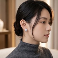 Pendientes de Perlas Redondas con Halo de 10 mm, Plata 925, Perlas Naturales de Agua Dulce, Sin Níquel, para Piel Sensible, para Novias, Moda Femenina, Diseño de Girasol
