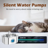 Fontaine à eau automatique pour chat HUTUMI, 3,2 L, ultra-silencieuse, en acier inoxydable, distributeur d'eau automatique pour animaux de compagnie