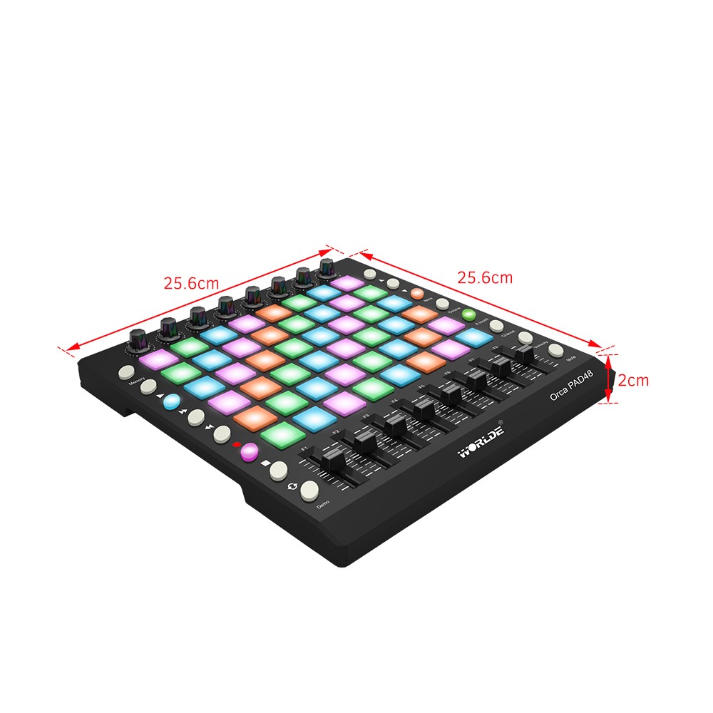 WORLDE PAD48 - Portable MIDI Drum Pad Controller with 48 Pads