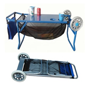 Carrito <span class=keywords><strong>de</strong></span> <span class=keywords><strong>Playa</strong></span> Convertible en Mesa Plegable <span class=keywords><strong>para</strong></span> Acampar y Pescar al Aire Libre - Product Image 5