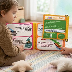 Libro de Tela KIDOGEN para Niños |   Libro de aprendizaje sobre estados y mapas de la India |   Identificación geográfica para niños pequeños | Educación Temprana - Product Image 5