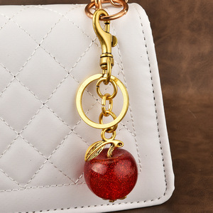 Gran oferta Apple 3D Crystal Apples llavero encanto exquisito llavero para mujer bolso colgante joyería - Product Image 6