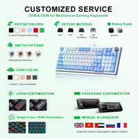 Clavier mécanique USB filaire avec bouton rotatif, 3 modèles mixtes, en stock usine, vente chaude, vente en gros, pour jeux et bureau