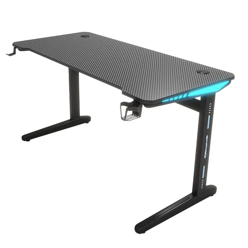 Z shaped LED laptop gaming table l shape best gaming desk mesa gamer Carbon fiber desktop