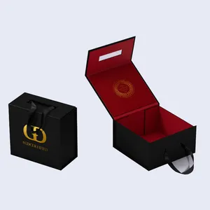 Custom lid packaging cardboard bespoke magnetic gift box cardboard black gift box with magnet for gift pack