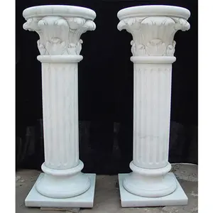 Colonne de pilier romaine en marbre naturel décorative extérieure de maison haut de gamme personnalisée pour la décoration intérieure