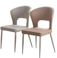 Style crème nordique coussin doux chaise de salle à manger lumière luxe dossier haut de gamme maison hôtel Table à manger chaise Simple vie moderne