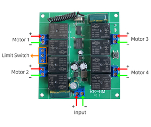 Interrupteur de télécommande intelligent 4 canaux pour stores et <span class=keywords><strong>écran</strong></span>s de projection électriques, compatible DC12-48V et portée de 150m - Product Image 3