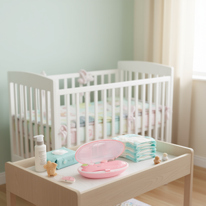 Lima de uñas Myrva para bebés y niños pequeños, recortador de plástico seguro con estuche protector, diseño rosa suave, cuidado delicado - Product Image 2