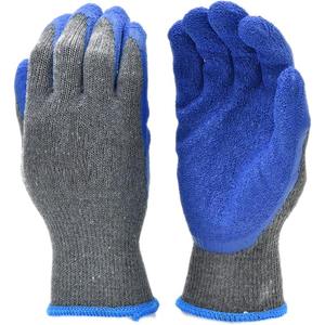 قفازات عمل كبيرة من المطاط والمطاط بطبقة مزدوجة من البستنة بالخدمة الشاقة من مزيج القطن الأزرق - Product Image 1