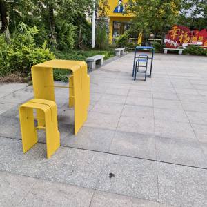 Set di Tavolo e Sedie <span class=keywords><strong>da</strong></span> Bar per Esterni, Design Minimalista Moderno in Ferro Battuto, per Villa, Cortile, Terrazza e <span class=keywords><strong>Giardino</strong></span> - Product Image 4