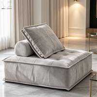 Fauteuil d'appoint gris en boîte pour salon, canapé modulaire en éponge compressée sous vide