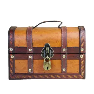 Decorative Wooden Chest Trunk home storage Wood Antique Luggage Box