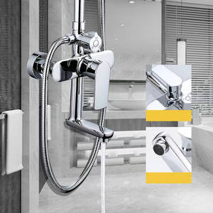 Ensemble <span class=keywords><strong>de</strong></span> <span class=keywords><strong>douche</strong></span> <span class=keywords><strong>de</strong></span> pluie en laiton chromé avec pomme <span class=keywords><strong>de</strong></span> <span class=keywords><strong>douche</strong></span> ronde, salle <span class=keywords><strong>de</strong></span> bains, <span class=keywords><strong>économique</strong></span> et <span class=keywords><strong>de</strong></span> luxe à poignée unique - Product Image 4