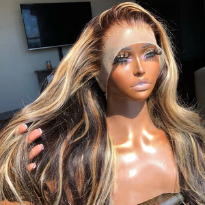 <span class=keywords><strong>Perruque</strong></span> Lace Front transparente Body Wave 13x6 Hd Perruques de cheveux humains colorées pour femmes Perruques pré-plumées blondes 4/27 brésiliennes - Product Image 1