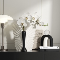 Ornements de vase papillon d'art abstrait, faits main haut de gamme, design minimaliste moderne, pour arrangement floral de salon, entrée, TV