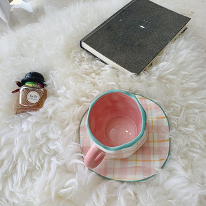 Ensemble tasse et soucoupe à café en céramique créative personnalisée, style rétro vintage, 200 ml, pour café, thé, lait, <span class=keywords><strong>d</strong></span>îner - Product Image 2