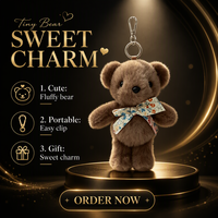 Porte-clés Ours en Peluche Marron, Pendentif Doux en Forme d'Animal en Peluche, Breloque de Sac, Accessoire Cadeau
