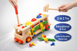 Montessori Uzay Mantığı Oyuncağı Ahşap Blok Araç, Yürümeye Başlayan Çocukların Erken Öğrenmesi İçin Uzaysal Düşünmeyi Geliştirir - Product Image 2