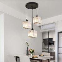 Petits lustres modernes en fer doré/noir avec cristaux, angle de faisceau de 360° pour salon, salle à manger, chambre à coucher, bar