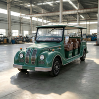 Voiture électrique rétro classique à toit ouvrant avec logo personnalisé, véhicule de transport électrique pour visiteurs, idéal pour les projets touristiques et les services d'accueil