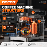 Pompe à engrenages micro pour machine à café 24V 70W 18 bars avec entraînement magnétique et matériaux de qualité alimentaire pour système d'eau d'expresso commercial