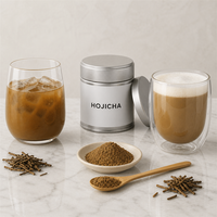 Boîte Cadeau en Étain de Poudre de Hojicha 100g 250g Thé Vert Torréfié Conception Personnalisée Prix de Gros Fournisseur