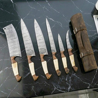 Couteau de chef en acier damas fait main de haute qualité, 6 pièces, ensemble de couteaux de cuisine en acier damas original faits à la main