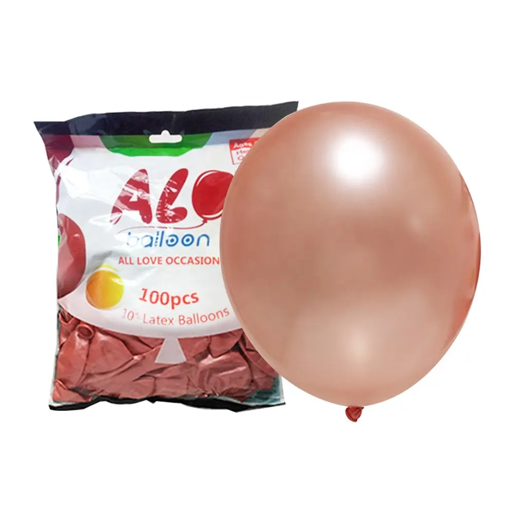 100 pièces 10 pouces pas cher gonflable HeliumToy Ballons ronds Globos brillant perle métallique argent rose or et ballon blanc pour enfant