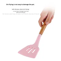 Ensemble d'ustensiles de cuisine en silicone à manche en bois durable de 12 pièces - Expédition prête, vente en gros, outils de pâtisserie, spatule, cuillère à fentes, spatule
