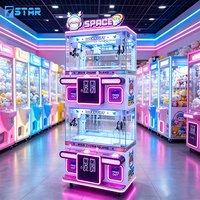 Machine à griffes à monnayeur personnalisée de luxe pour 4 joueurs, pour mini jouets en peluche pour enfants, empilable
