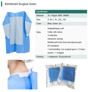 Ventes chaudes en Chine, blouses d'hôpital jetables en <span class=keywords><strong>CPE</strong></span> PE imperméables, blouses médicales chirurgicales d'isolement, 40 g/m² - Product Image 5