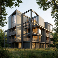 Casas Prefabricadas Modulares de Lujo de Alta Gama, Comunidad de Apartamentos Residenciales con Estructura de Acero Ligero