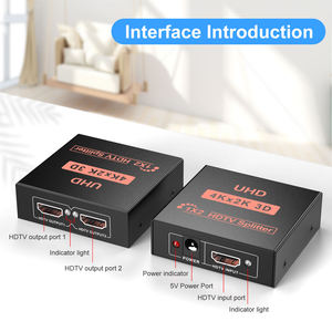 ตัวแยกสัญญาณ <span class=keywords><strong>HDMI</strong></span> 1x2 รุ่น OEM ตัวแปลงโลหะ 4K 2 พอร์ต ตัวแยกสัญญาณวิดีโอ HDTV 1X2 UHD <span class=keywords><strong>4Kx2K</strong></span> 3D ตัวแยกสัญญาณ 1 เข้า 2 ออก สำหรับแล็ปท็อป จอภาพ พีซี - Product Image 5