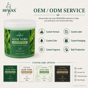 Pâte de <span class=keywords><strong>cire</strong></span> à sucre végétalienne parfumée à l'aloe vera, naturelle, 425g, en pot PP, sans bandes, pour l'épilation des poils, pour peaux sensibles - Product Image 5