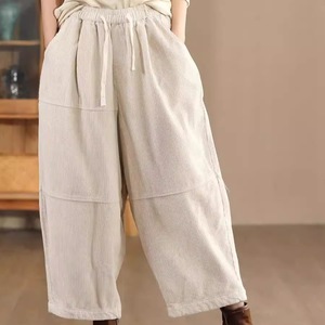 Corduroy Fleece <b>Lined</b> Casual <b>Pants</b> Women Autumn Winter Thick Warm Harem <b>Pants</b> Micro Elasticity Patchwork Style - Product Image 1