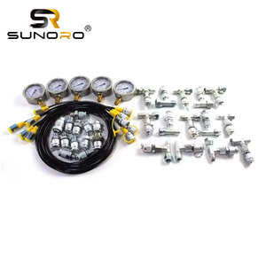 Teşhis aracı 5 göstergeler 5 Test hortumları 13 kaplinler ve 14 Tee konnektörler çift katmanlı ekskavatör hidrolik basınç Test aracı - Product Image 2