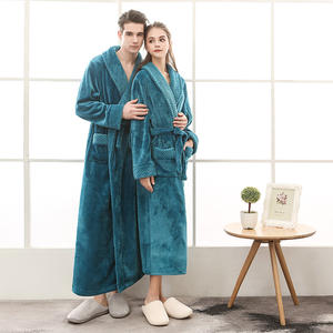 Custom <strong>Men</strong> and Women High-End Home Flannel <strong>Dressing</strong> <strong>Gowns</strong> Long Sleeve Bathrobes for Bathroom Home Shower Knitted Techniques - Product Image 4