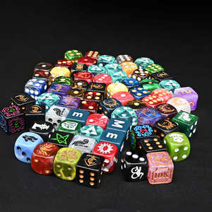 16mm <span class=keywords><strong>6</strong></span> mặt màu in làm logo khắc khắc nhựa chơi game xúc xắc tùy chỉnh cho chiến tranh 40 - Product Image 2