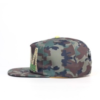 5-paneels custom camouflage geborduurde logo distressed wedding snapback cap