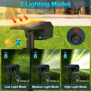 Impermeable IP67 Luces solares al aire libre 59 Leds 3 modos de iluminación Focos de paisaje <span class=keywords><strong>solar</strong></span> - Product Image 4