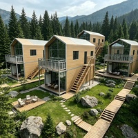 Maison préfabriquée moderne à double étage, villa modulaire en conteneur, maison portable en structure acier pour une vie de villégiature