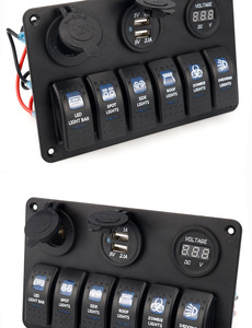 6 כנופיית Rocker פנל 12/24V הכפול USB חריץ שקע דיגיטלי מד מתח מתח תצוגת לימי רכב rv כלי רכב משאית Yach - Product Image 3