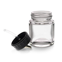 Bouteilles en verre pour aérographe 22cc avec couvercle adaptateur d'angle de 60 degrés pour Nail Art Paint Piston Cake Airbrush Compressor