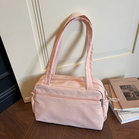 Sac de voyage en nylon au design simple, sac fourre-tout multi-poches, léger, sac à bandoulière décontracté pour femmes, avec logo personnalisé