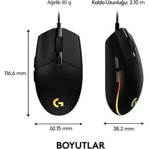 Souris Logitech G102 100% originale, souris de jeu filaire USB, 8000 DPI, effet optique arc-en-ciel, écran pour PC/Mac, ordinateur portable - Product Image 4