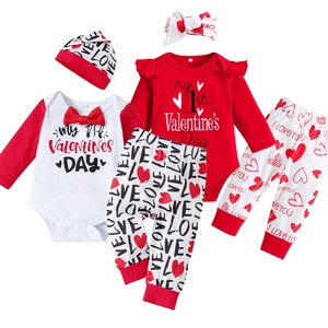 Vêtements <span class=keywords><strong>pour</strong></span> bébés garçons et filles, tenues de la Saint-Valentin <span class=keywords><strong>pour</strong></span> tout-petits, idées cadeaux, vêtements <span class=keywords><strong>pour</strong></span> nouveau-nés 2022, ensemble de vêtements <span class=keywords><strong>pour</strong></span> bébé avec la phrase « Mon premier Saint-Valentin » - Product Image 1
