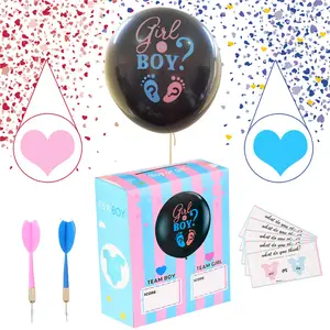 Gender Reveal Party Game Pack - Baby Shower Cast Your Vote Game Box with Ballot Cards Set,36 Inch Baby Gender Reveal Balloon