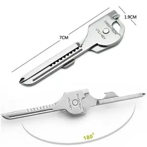 New Swiss Tech EDC 6 trong 1 thép không gỉ UTILI-Key Keychain Pocket Opener Cutter Screwdriver đa công cụ cắm trại Survival kit